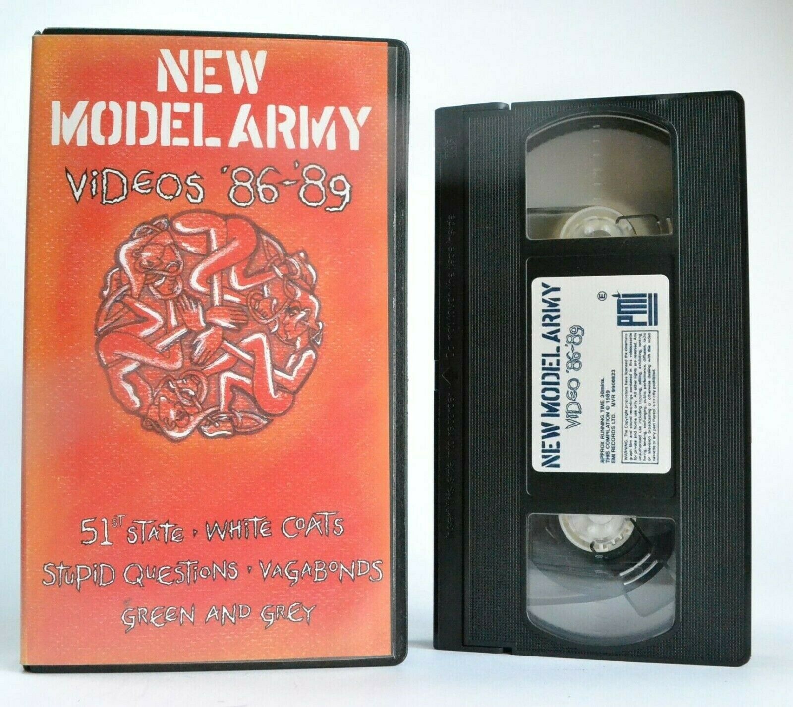 New Model Army: Videos '86-'89 - White Coats - Vagabonds - Live Music - Pal VHS-