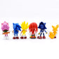 New whole set sale Sonic Tails Werehog Action Figures Blue Shadow Doll Cartoon Figurines Collectible Dolls Kids Hedgehog Toy-6PCS Sonic-