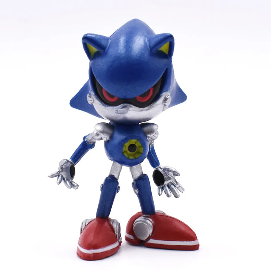 New whole set sale Sonic Tails Werehog Action Figures Blue Shadow Doll Cartoon Figurines Collectible Dolls Kids Hedgehog Toy-6PCS Sonic-