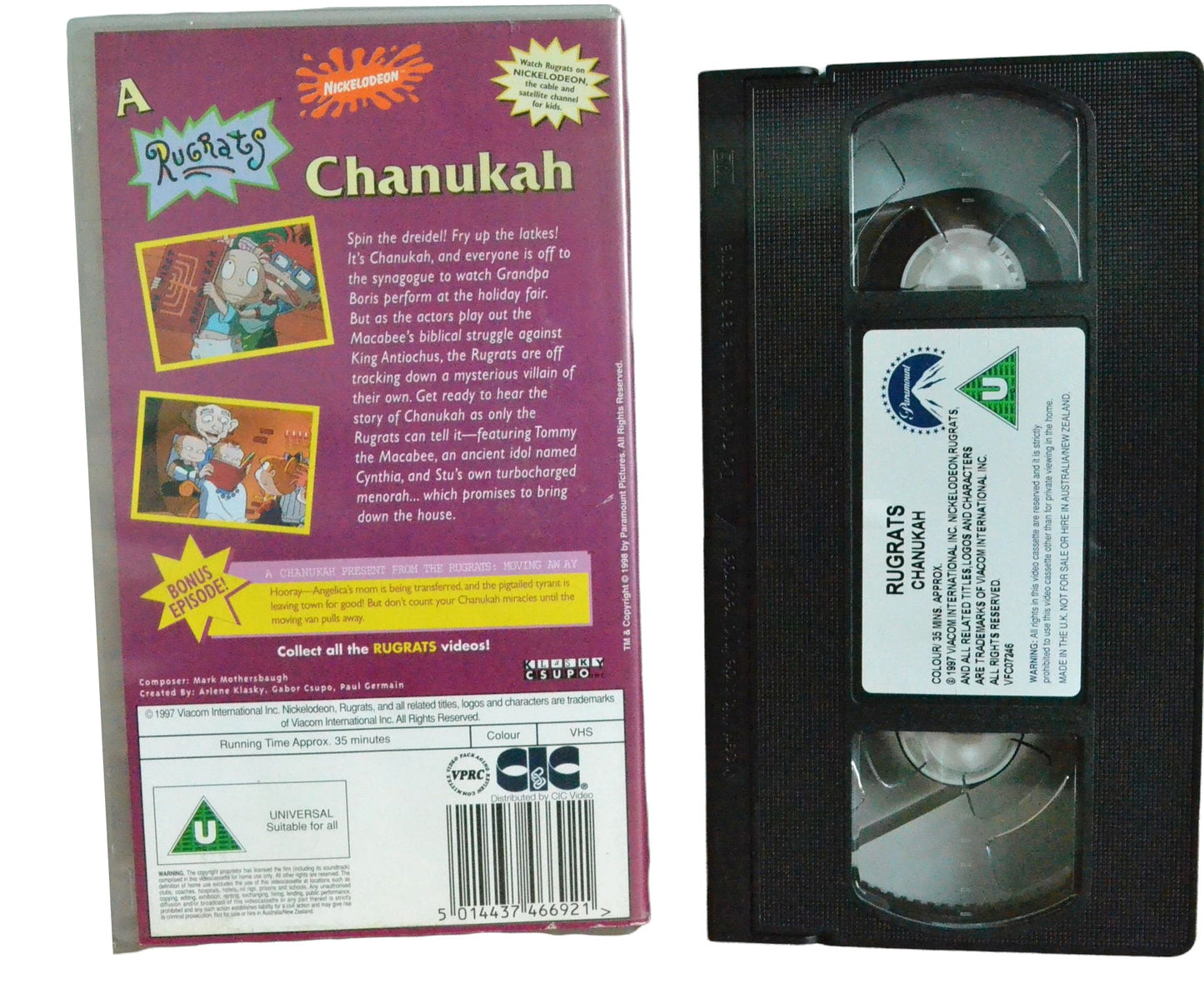 Nickelodeon A Rugrats: Chanukah - Paramount - Children's - Pal VHS-