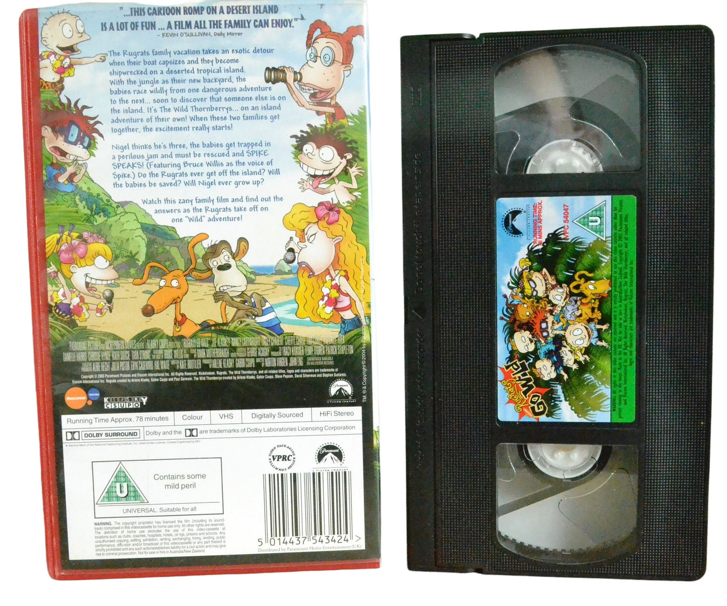 Nickelodeon Rugrats Go Wild - Paramount - Children's - Pal VHS-