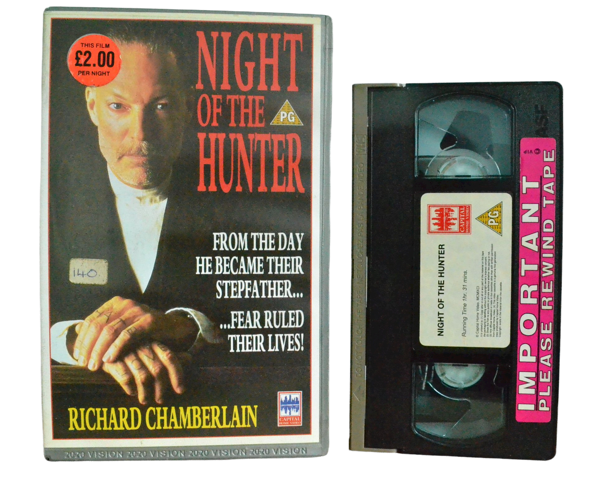 Night Of The Hunter - Richard Chamberlian - Capital Home Video - Vintage - Pal VHS-