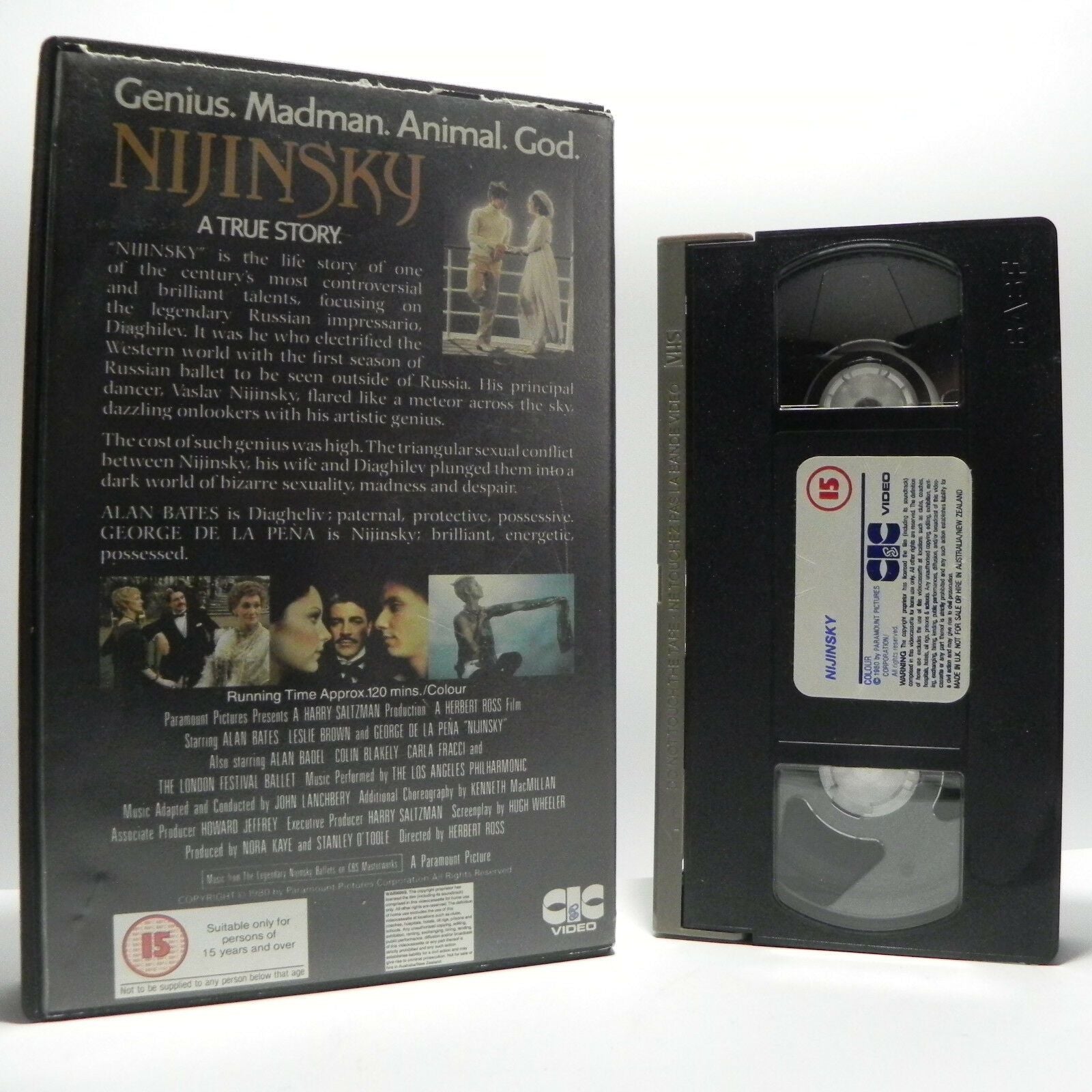 Nijinsky: (1980) Biography/Drama/Music - True Story - Large Box - A.Bates - VHS-