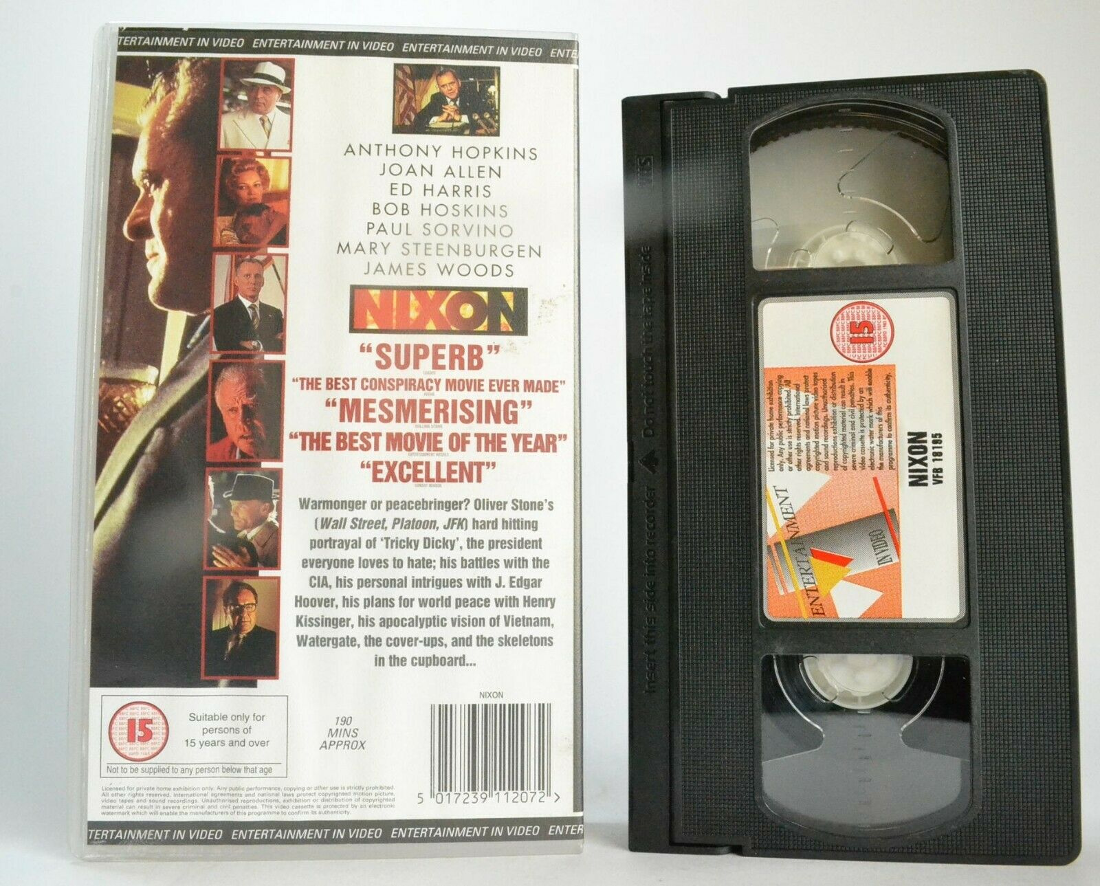 Nixon (1995); [Oliver Stone] Biographical Drama - Anthony Hopkins - Pal VHS-