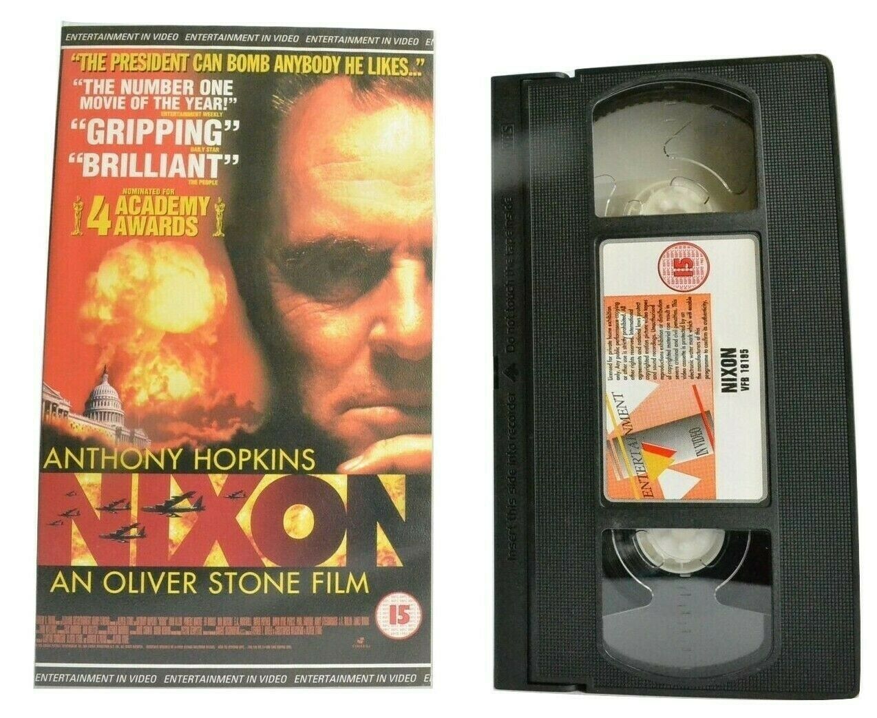 Nixon (1995); [Oliver Stone] Biographical Drama - Anthony Hopkins - Pal VHS-