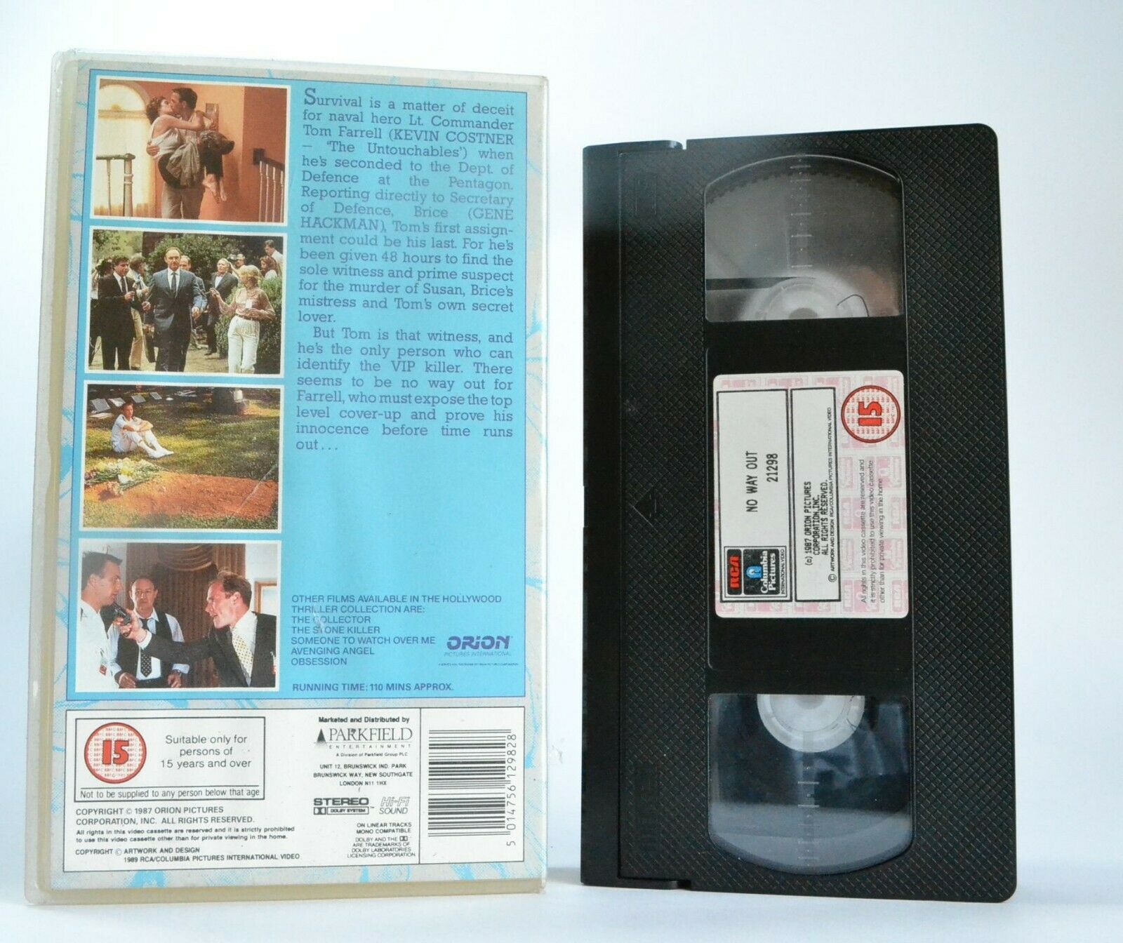 No Way Out (1987):Kenneth Fearing - Political Thriller - Kevin Costner - Pal VHS-