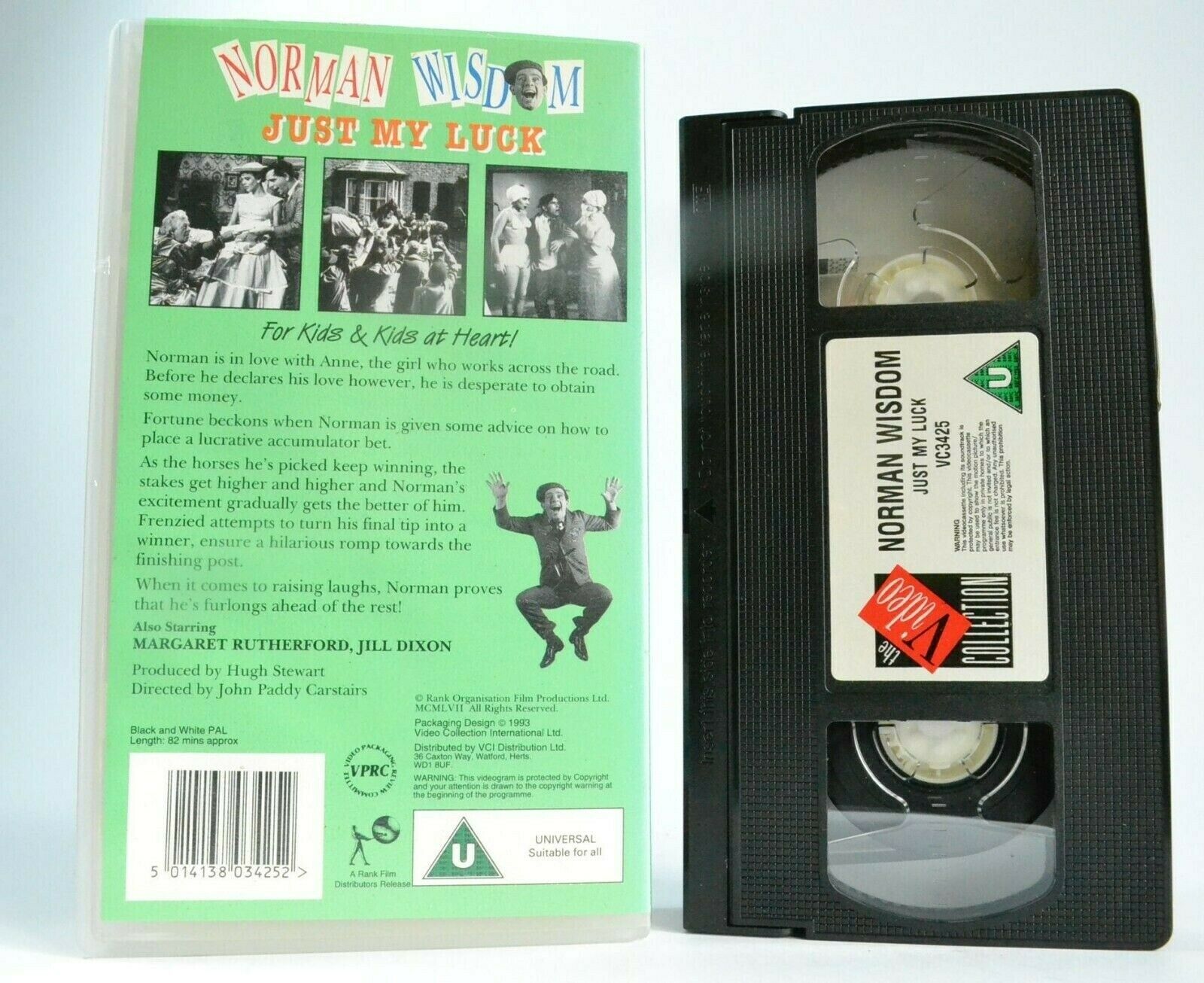 Norman Wisdom: Just My Luck (1957) -<Black And White>- Comedy - Pal VHS-