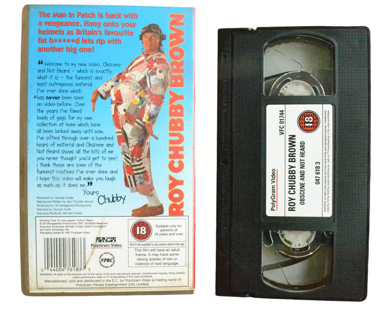 Obsene And Not Heard (Outrageous Stand-Up) - Roy Chubby Brown - Polygram Video - Vintage - Pal VHS-