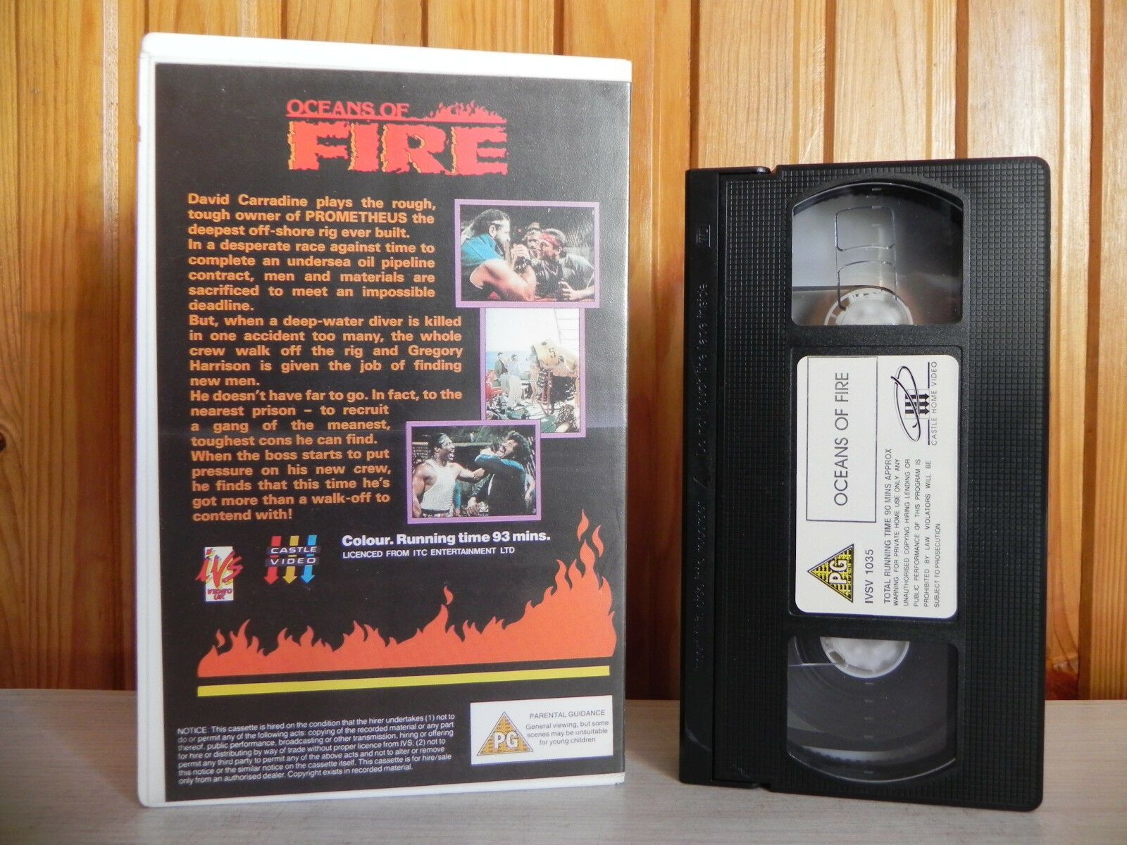 Oceans Of Fire - Pre-Cert - David Carradine - Billy Dee Williams - Pal VHS-