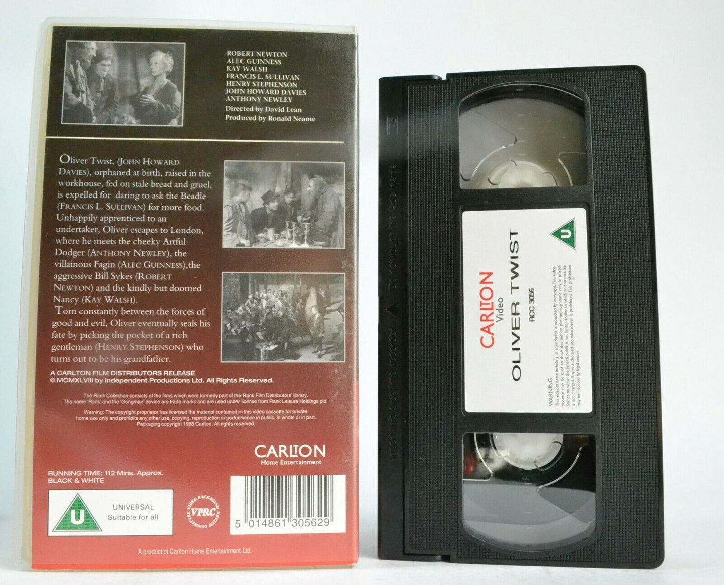 Oliver Twist (1948) <Charles Dickens> [Adventure Drama] Alec Guinness - Pal VHS-