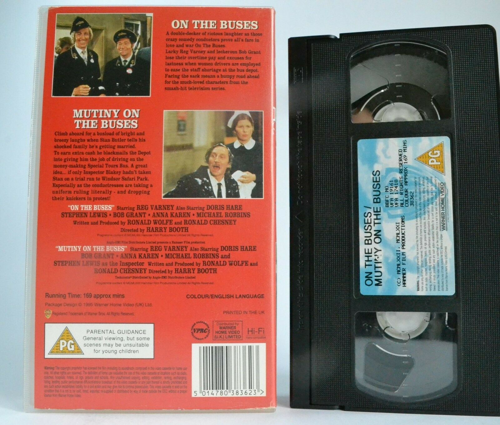 On The Buses / Mutiny On The Buses [Double Feature] Comedy - Reg Varney - VHS-