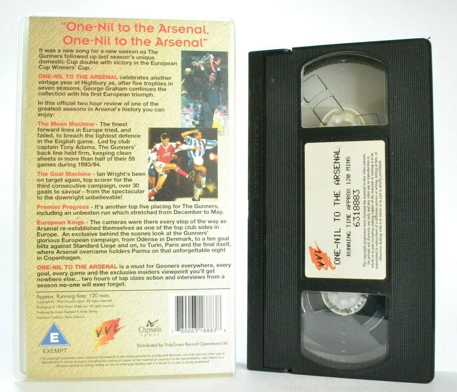 One-Nil To The Arsenal: Season 1993/94 - European Cup Winners - Football - VHS-