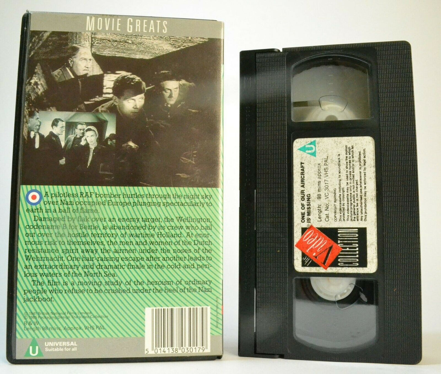 One Of Our Aircraft Is Missing [Movie Greats] Action - Godfrey Tearle - Pal VHS-