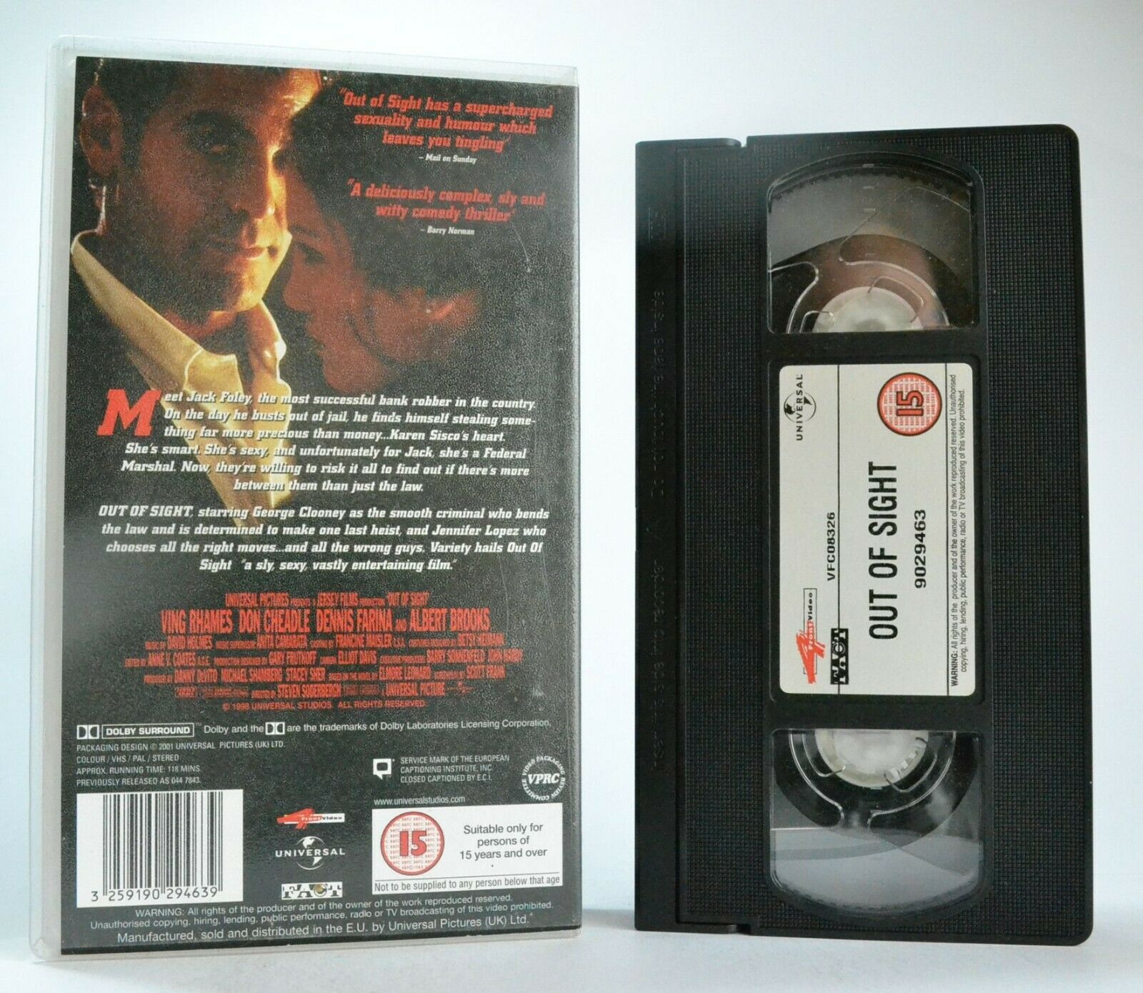 Out Of Sight (1998): Impressive-Slick-Thriller - Rahmes/Clooney/Lopez - Pal VHS-