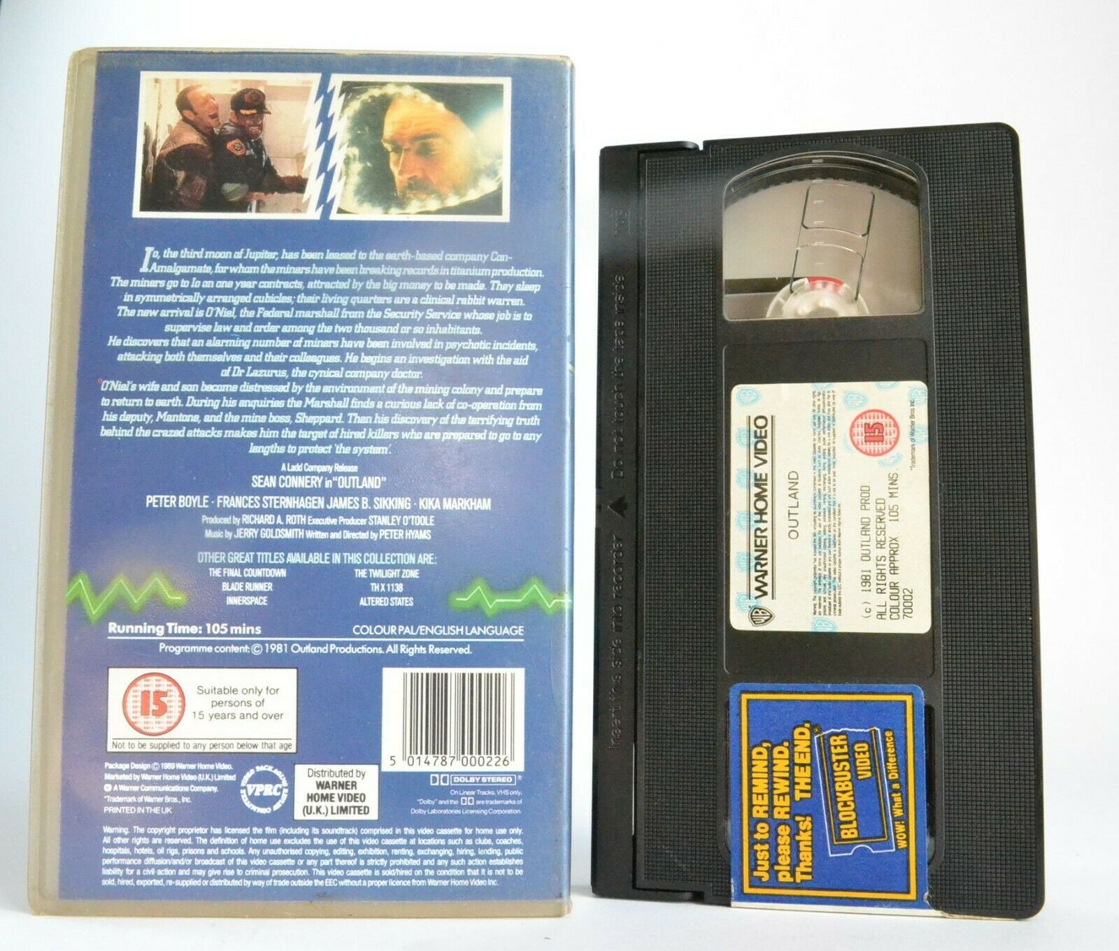 Outland (aka Odlegly Lad): Sean Connery - (1981) Brit Sci-Fi - Thriller - VHS-