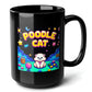 Poodle Cat Black Mug (15oz) - gaming gifts-15oz-