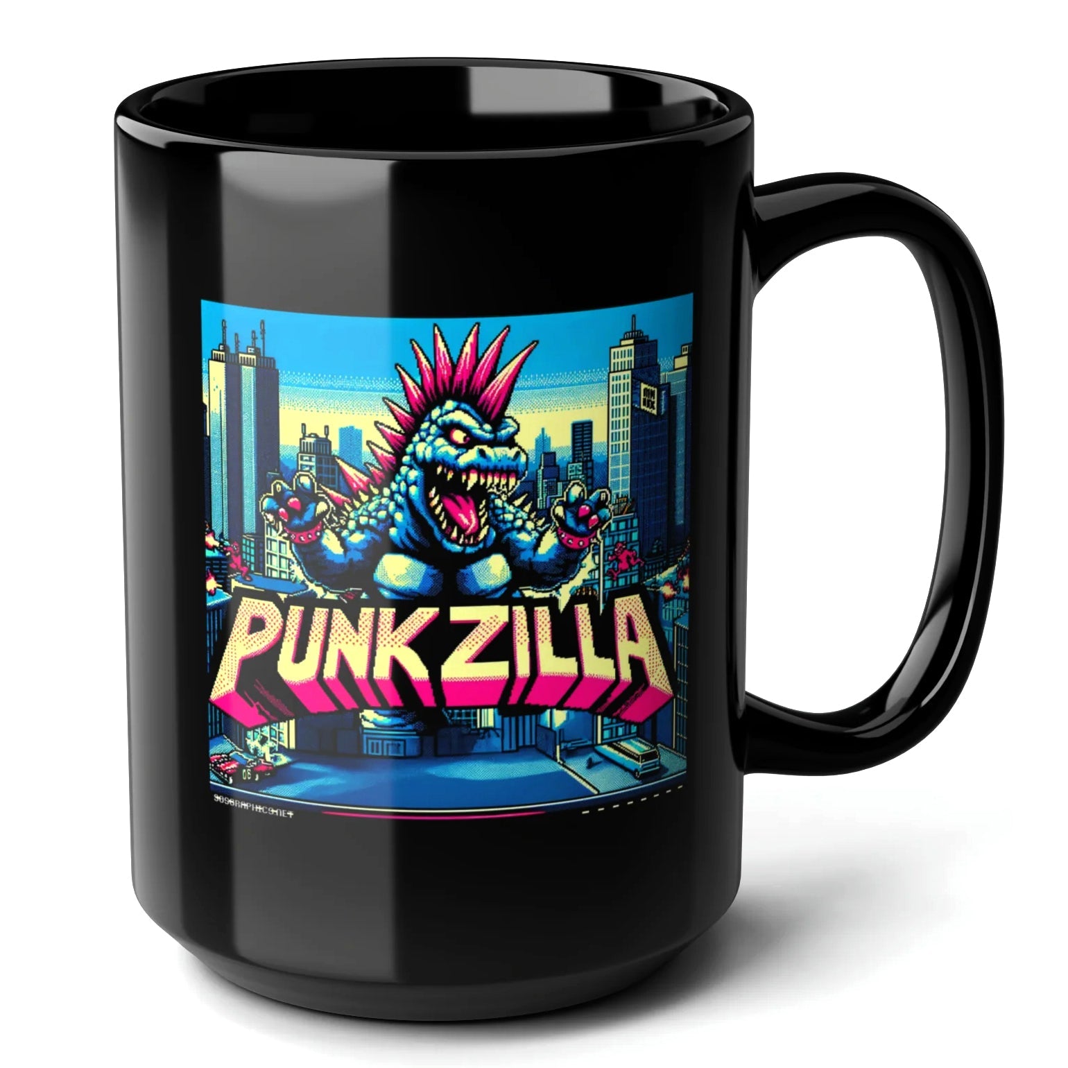 Punkzilla Black Mug (15oz) - arcade game machine-15oz-