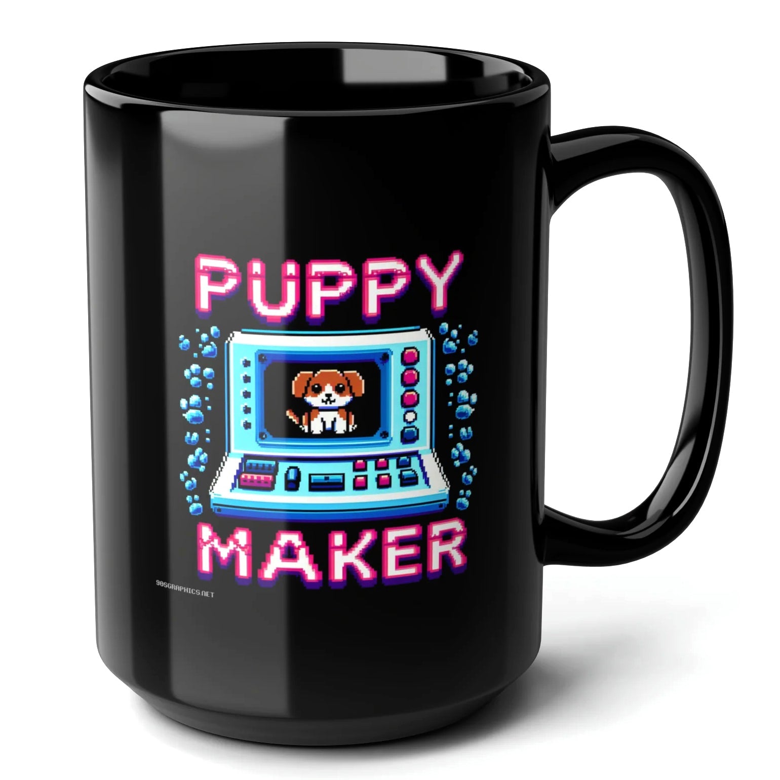 Puppy Maker Black Mug (15oz) - christmas presents for gamers-15oz-