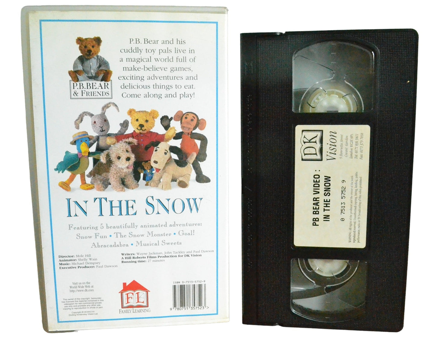 P.B. Bear Video : In The Snow - DK Vision - 0751357529 - Children - Pal - VHS-