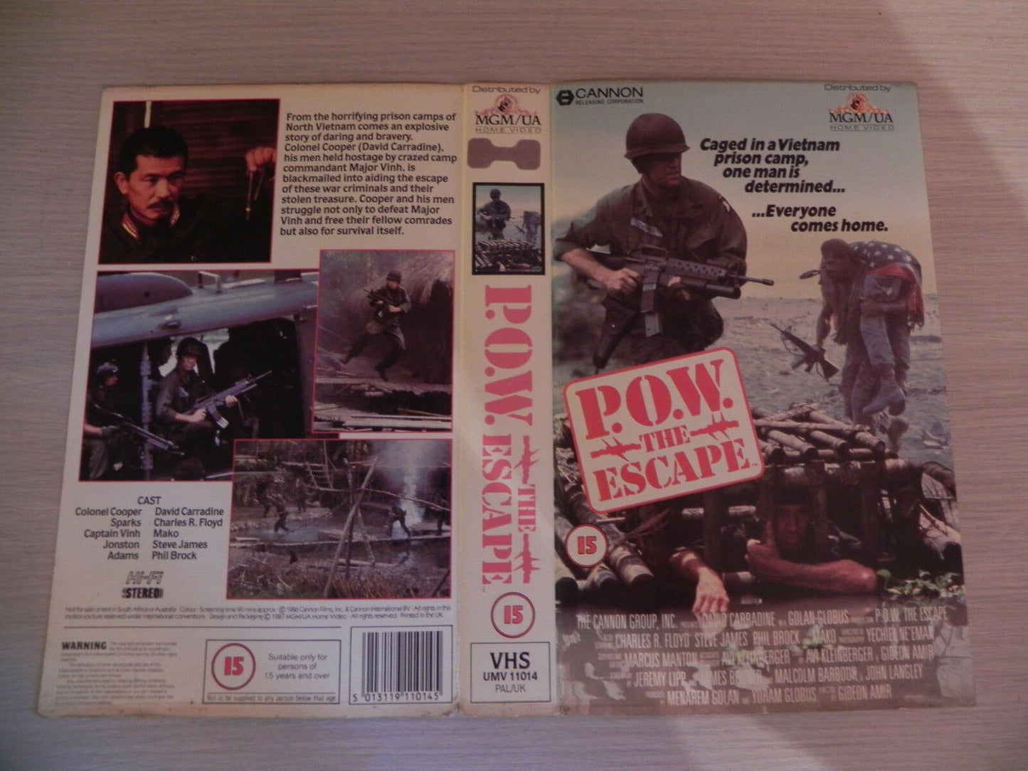 P.O.W. The Escape (Double Sleeve) Action [Large Box] Rental - David Carradine - Pal VHS-