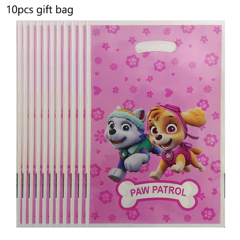 Paw Patrol Birthday Party Decorations Skye Pink - Paper Plates Cups Napkins Tableware Balloons - For Kids Baby Shower Party Supplies-10pcs gift bag-