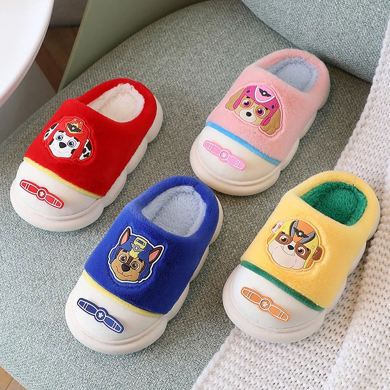 Paw Patrol Boys Girl Slippers Winter Kawaii - Warm Plush Home Indoor Slippers - Children's Non-Slip Baby Slippers Anime Cartoon Gift-