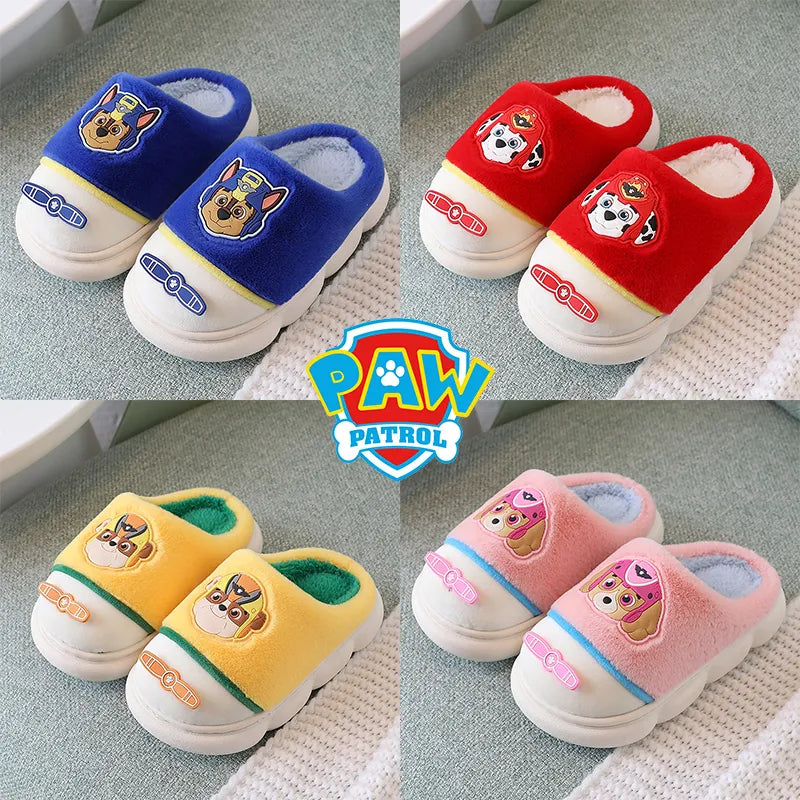 Paw Patrol Boys Girl Slippers Winter Kawaii - Warm Plush Home Indoor Slippers - Children's Non-Slip Baby Slippers Anime Cartoon Gift-