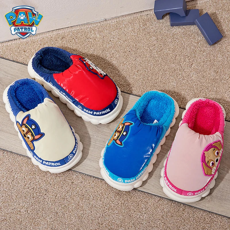 Paw Patrol Chase Winter Home Slippers Cute Autumn Boy Children Warmth Thick Plush PVC Non-Slip Leisure Shoes Soft Bedroom Floor-