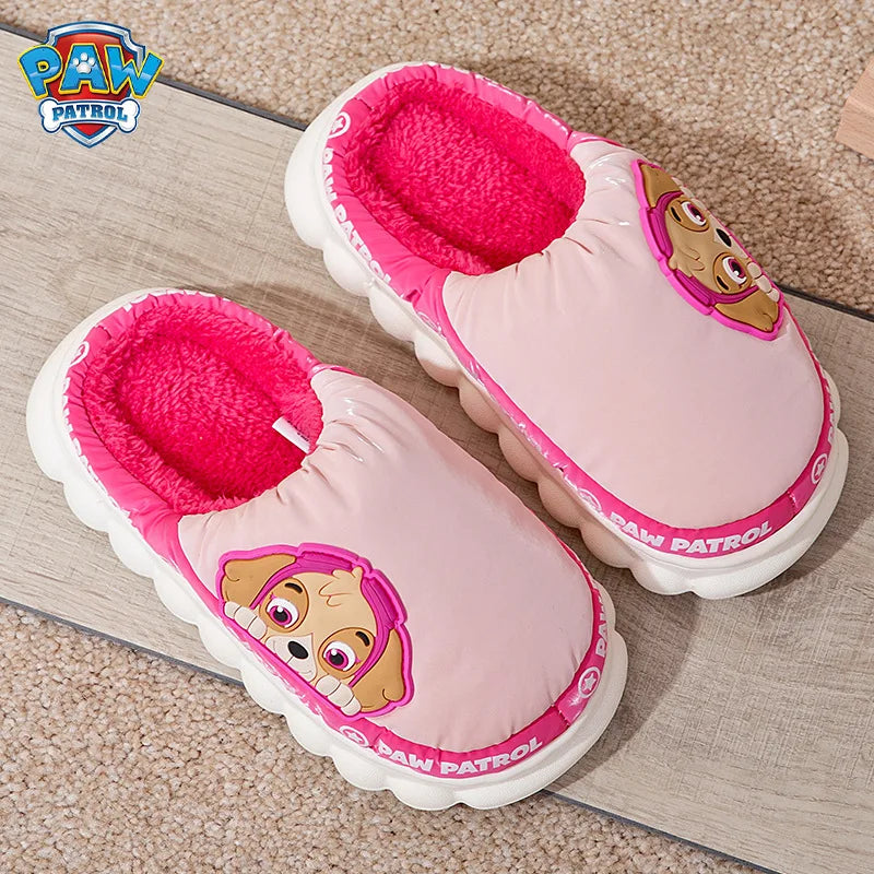 Paw Patrol Chase Winter Home Slippers Cute Autumn Boy Children Warmth Thick Plush PVC Non-Slip Leisure Shoes Soft Bedroom Floor-