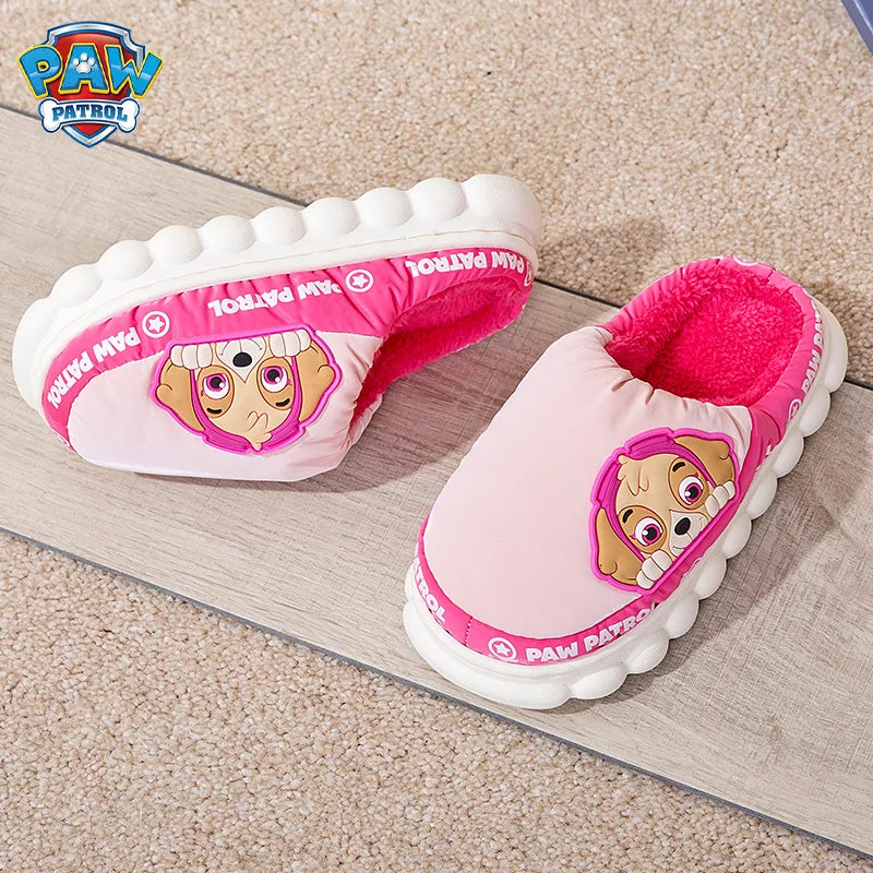 Paw Patrol Chase Winter Home Slippers Cute Autumn Boy Children Warmth Thick Plush PVC Non-Slip Leisure Shoes Soft Bedroom Floor-Skye-24-25 In 16cm-