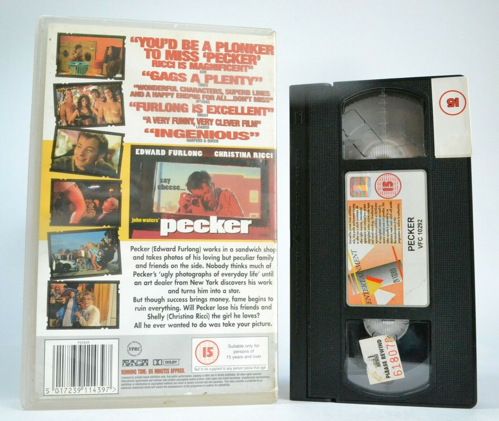 Pecker: Film By J.Waters (1998) - Comedy/Drama - Large Box - E.Furlong - Pal VHS-