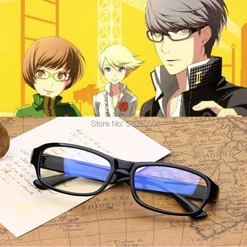 Persona 4 Narukami Yu Glasses Anime Black Glasses Eyewear Cosplay Glasses Cosplay Accessories-