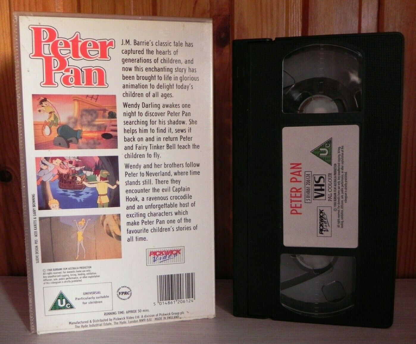 Peter Pan: Based On J.M. Barrie Classic Tale - Animated - Children's - Pal VHS-