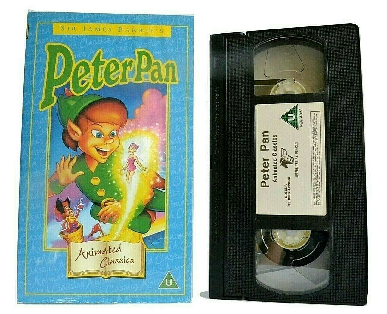 Peter Pan -<Sir James Barrie>- Fairy Tale - Never Never Land - Children's - VHS-