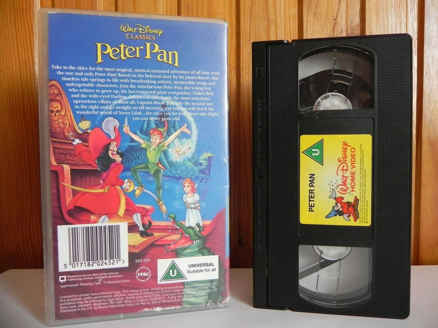 Peter Pan - Walt Disney Classics - Animated - Adventure - Children's - Pal VHS-