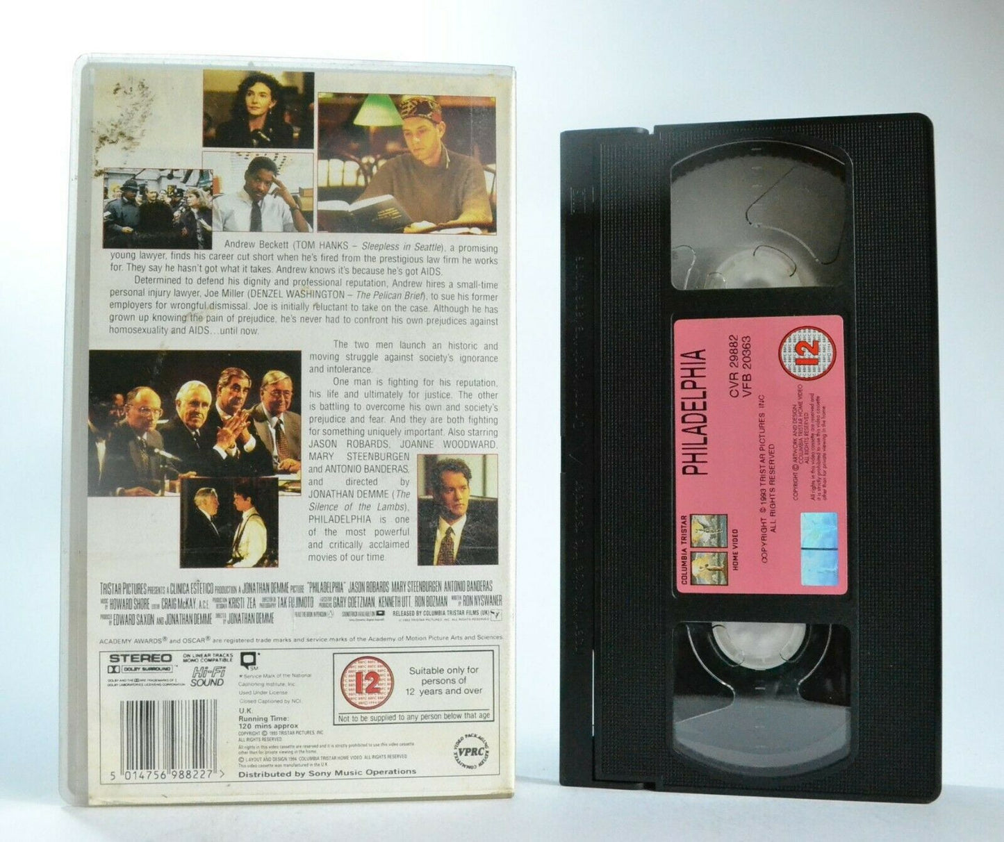 Philadelphia (1993): An J.Demme Film - Court Drama - T.Hanks/D.Washington - VHS-