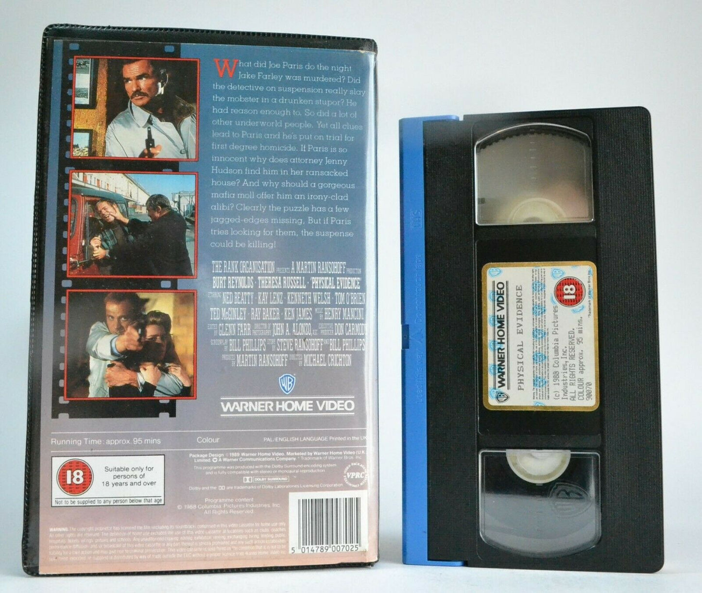 Physical Evidence - Murder Mystery - Action - Ex-Rental - Burt Reynolds - VHS-