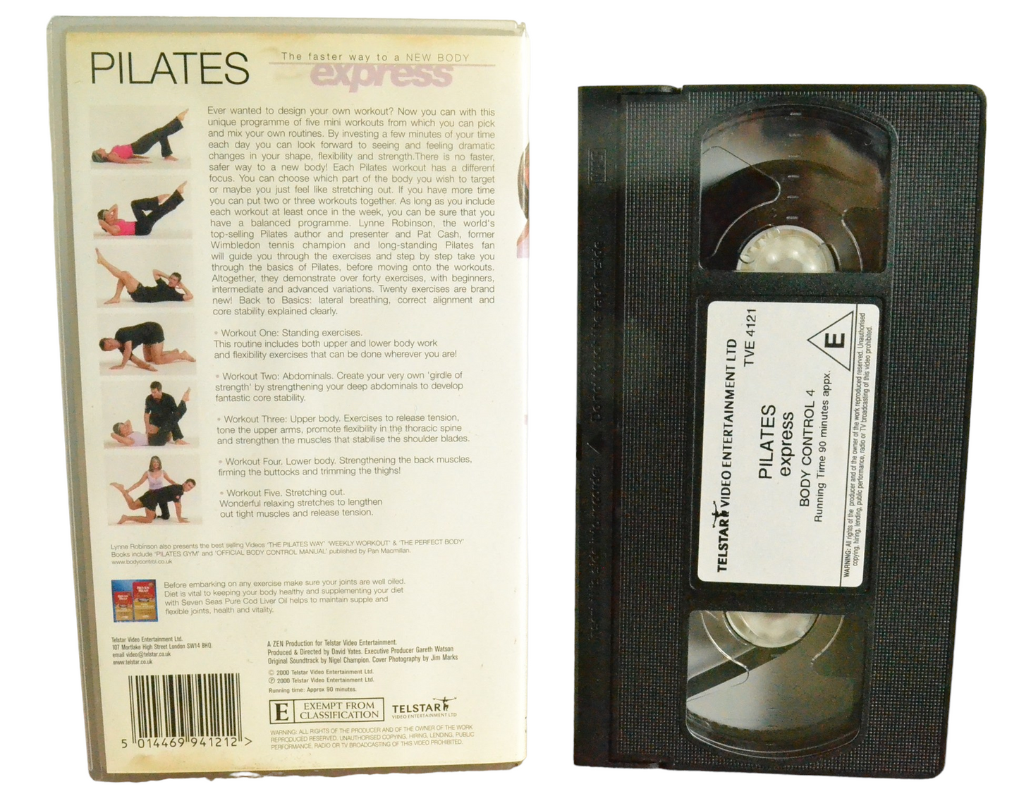 Pilates Express : Body Control 4 (The Faster Way to a New Boby) - Lynne Robinson - Telstar Video Entertainment - TVE4121 - Exercise - Pal - VHS-