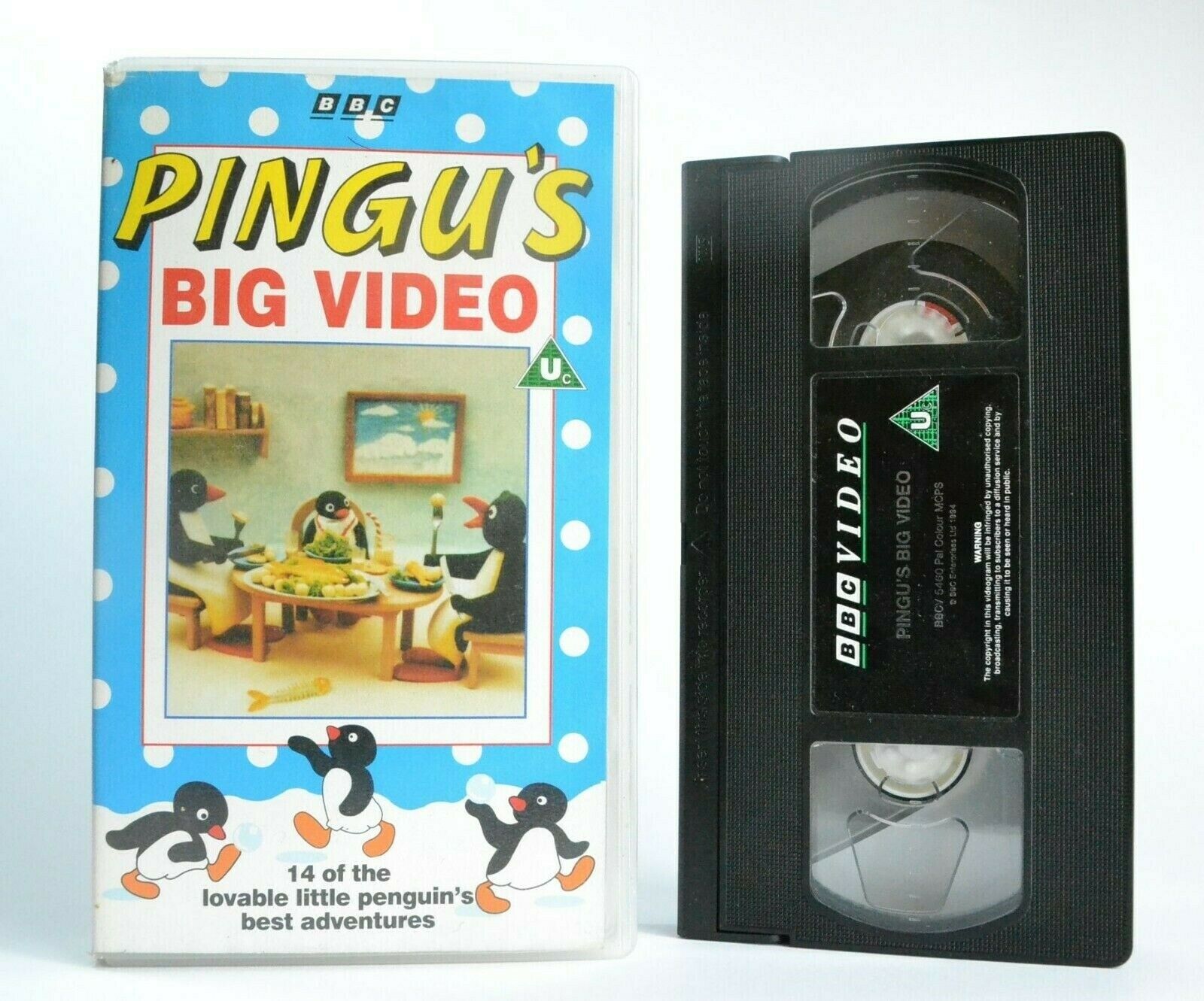 Pingu: Big Video - Lovable Penguin - Animated Adventures - Children's - Pal VHS-