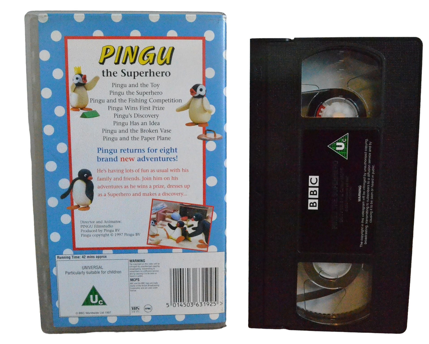 Pingu - The Superhero - BBC Video - BBCV6319 - Children - Pal - VHS-