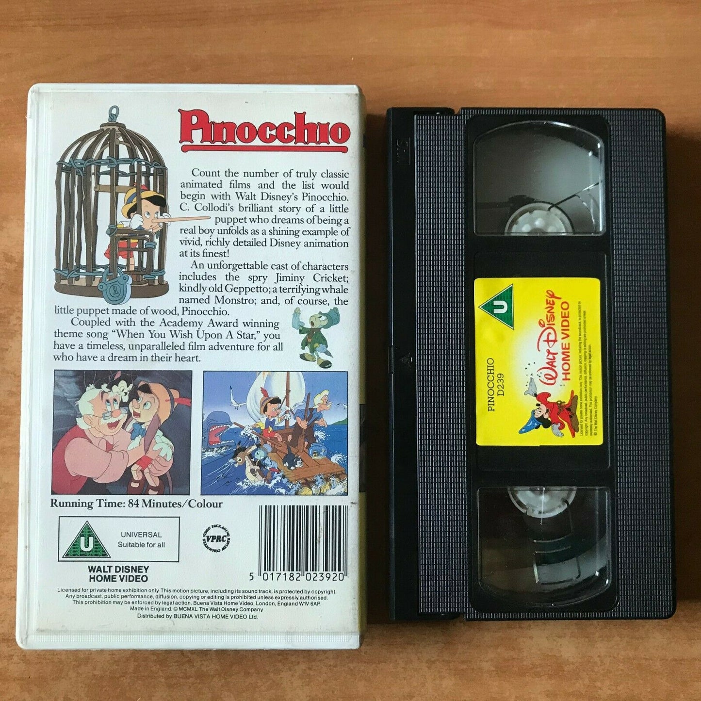 Pinocchio (1940); [Disney Classics] Carlo Collodi - Animated - Children's - VHS-