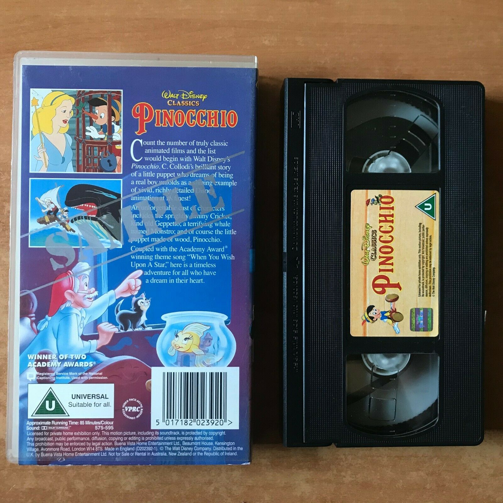 Pinocchio (1940); [Sample Tape] Carlo Collodi - Animated - Children's - Pal VHS-