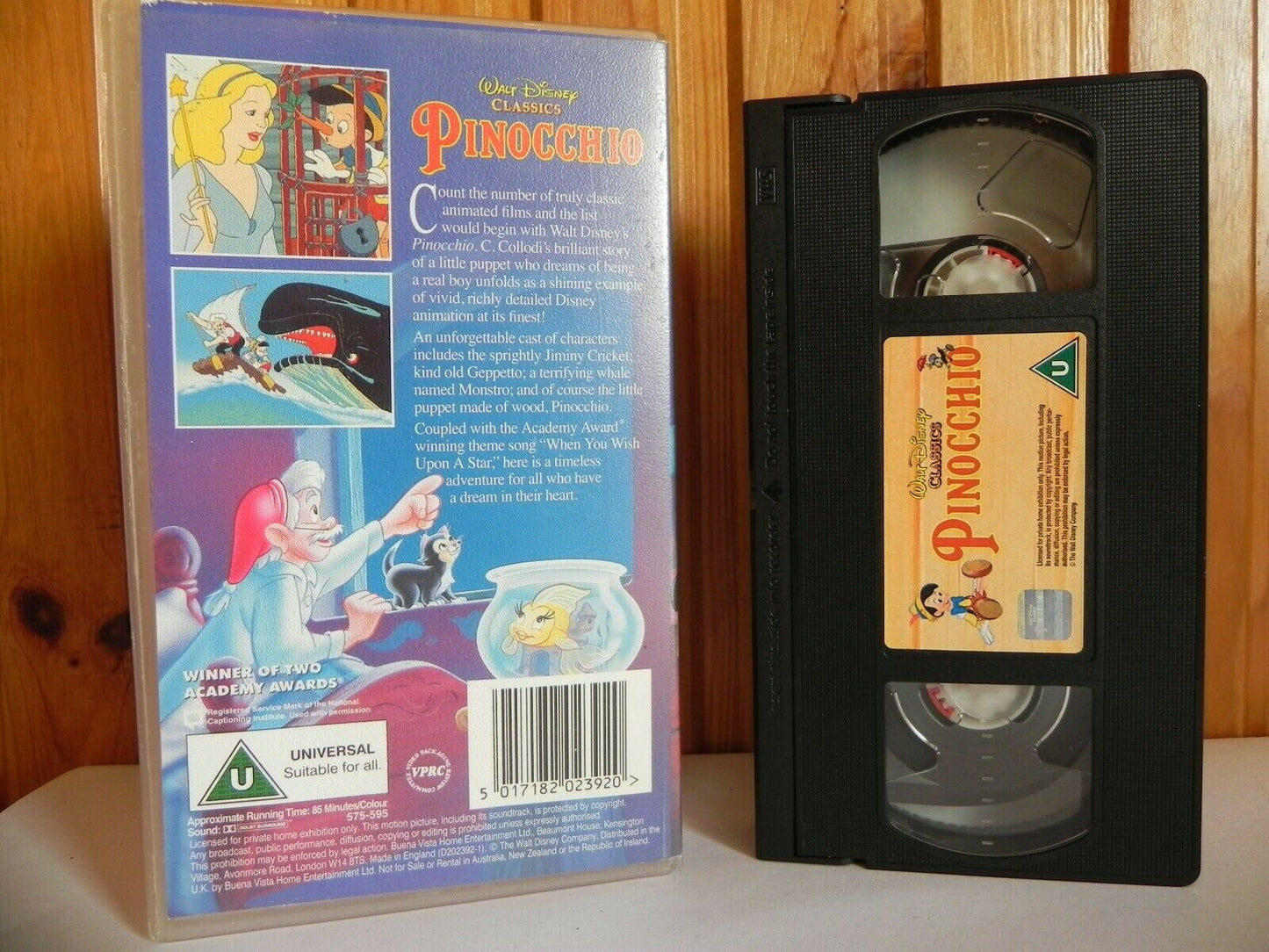 Pinocchio - Walt Disney Classics - Animated - Adventures - Children's - Pal VHS-