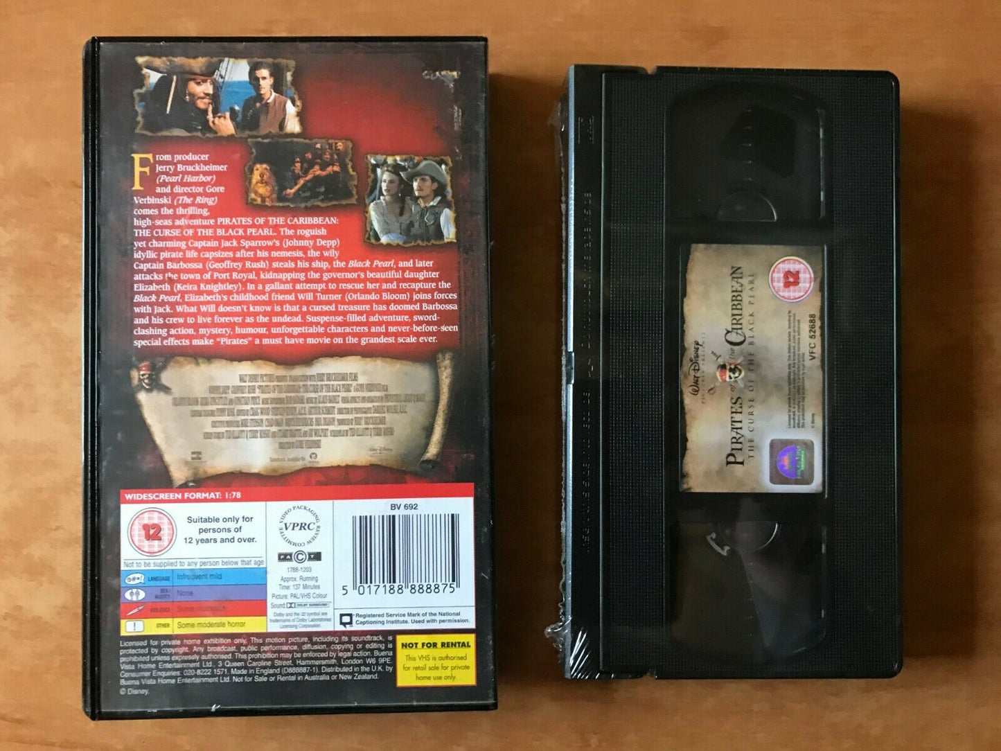 Pirates Of The Caribbean [Black Pearl]: Brand New Sealed - Johnny Depp - Pal VHS-