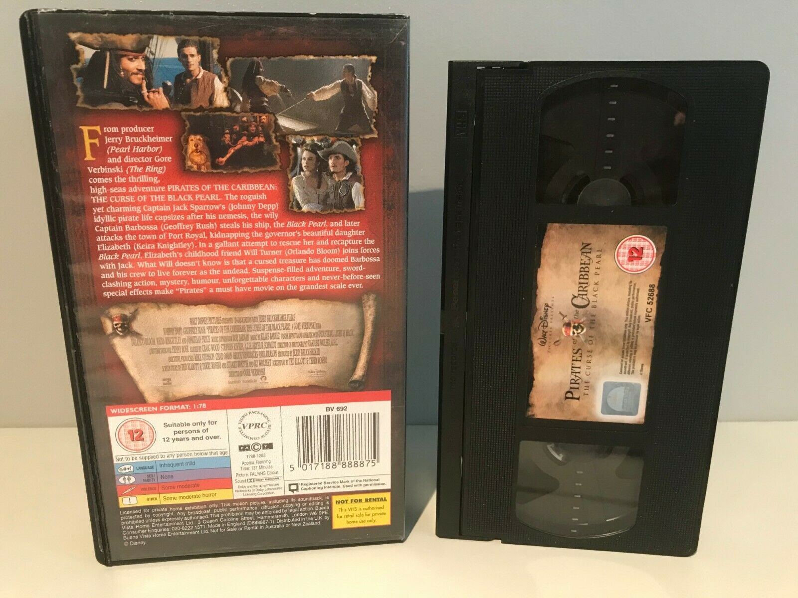 Pirates Of The Caribbean [Black Peral] - Adventure - Johnny Depp - Kids - VHS-