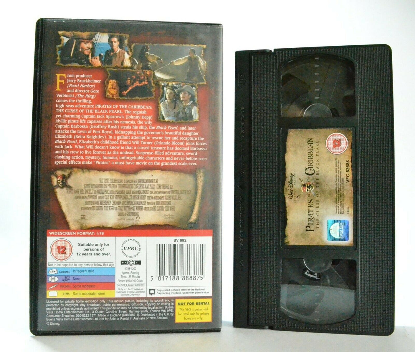 Pirates Of The Caribbean: The Curse Of The Black Pearl - Fantasy - J.Depp - VHS-