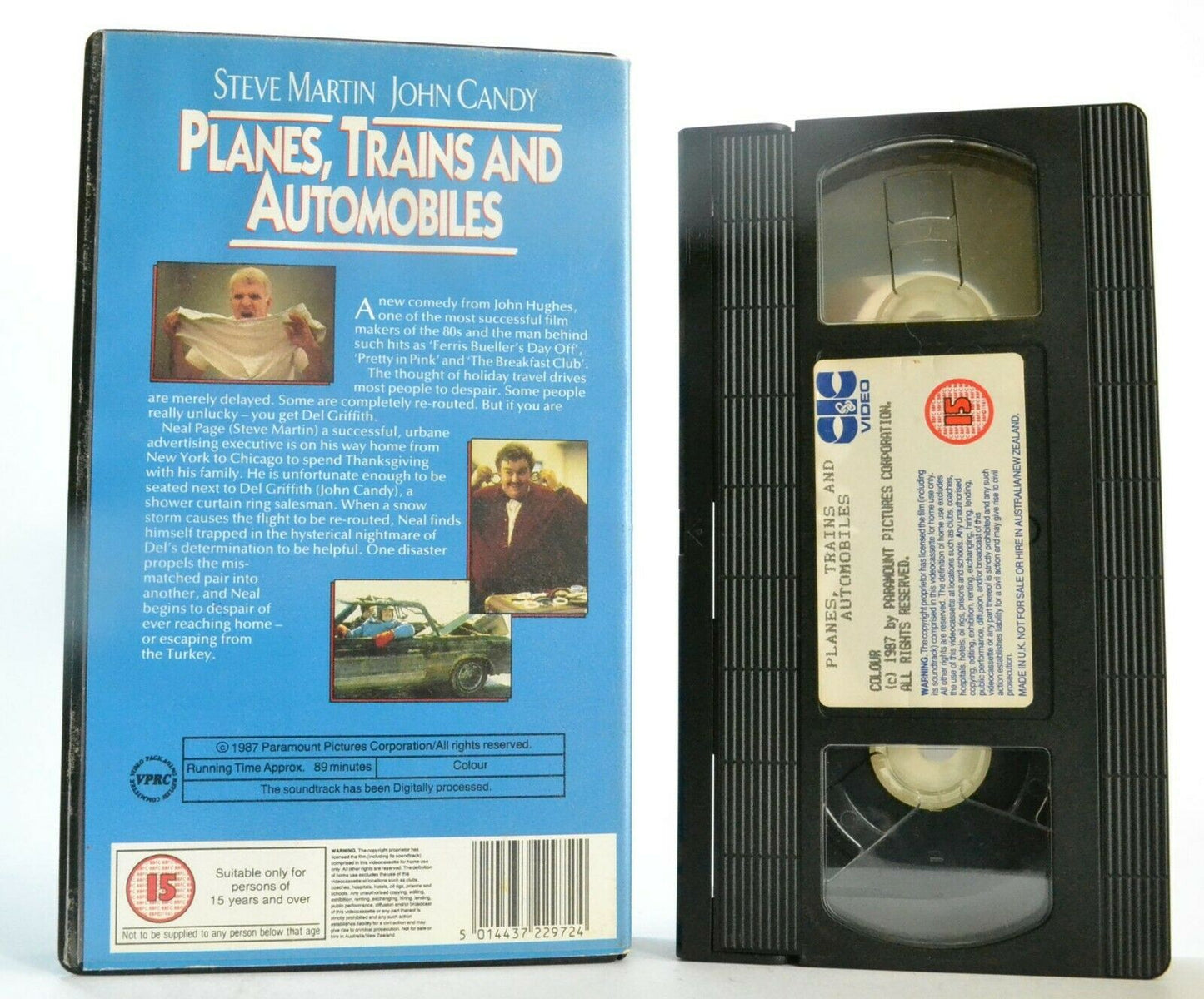 Planes, Trains And Automobiles (1987); John Huges - Comedy - Steve Martin - VHS-