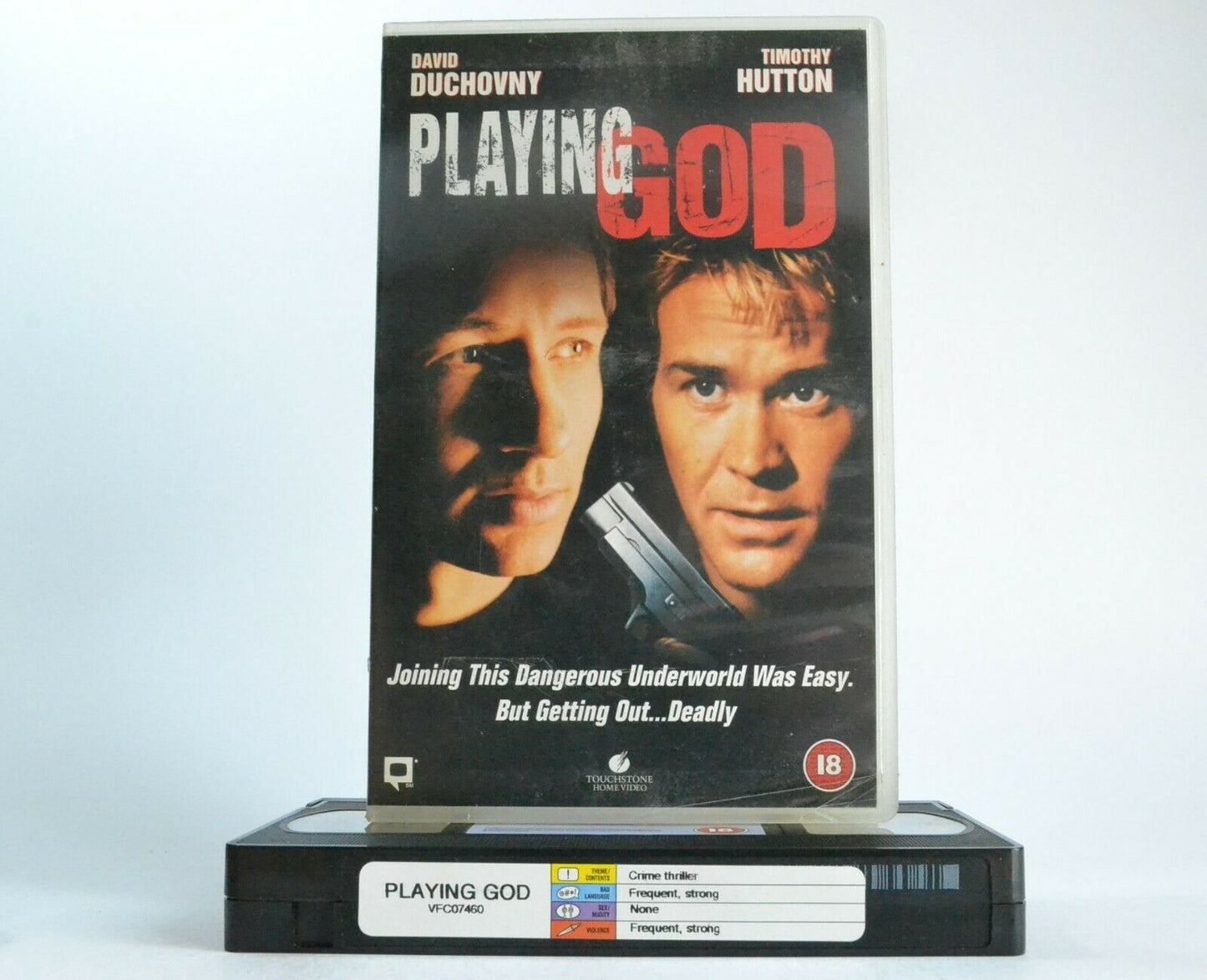 Playing God - Crime Thriller - Large Box - David Duchovny/Angelina Jolie - VHS-