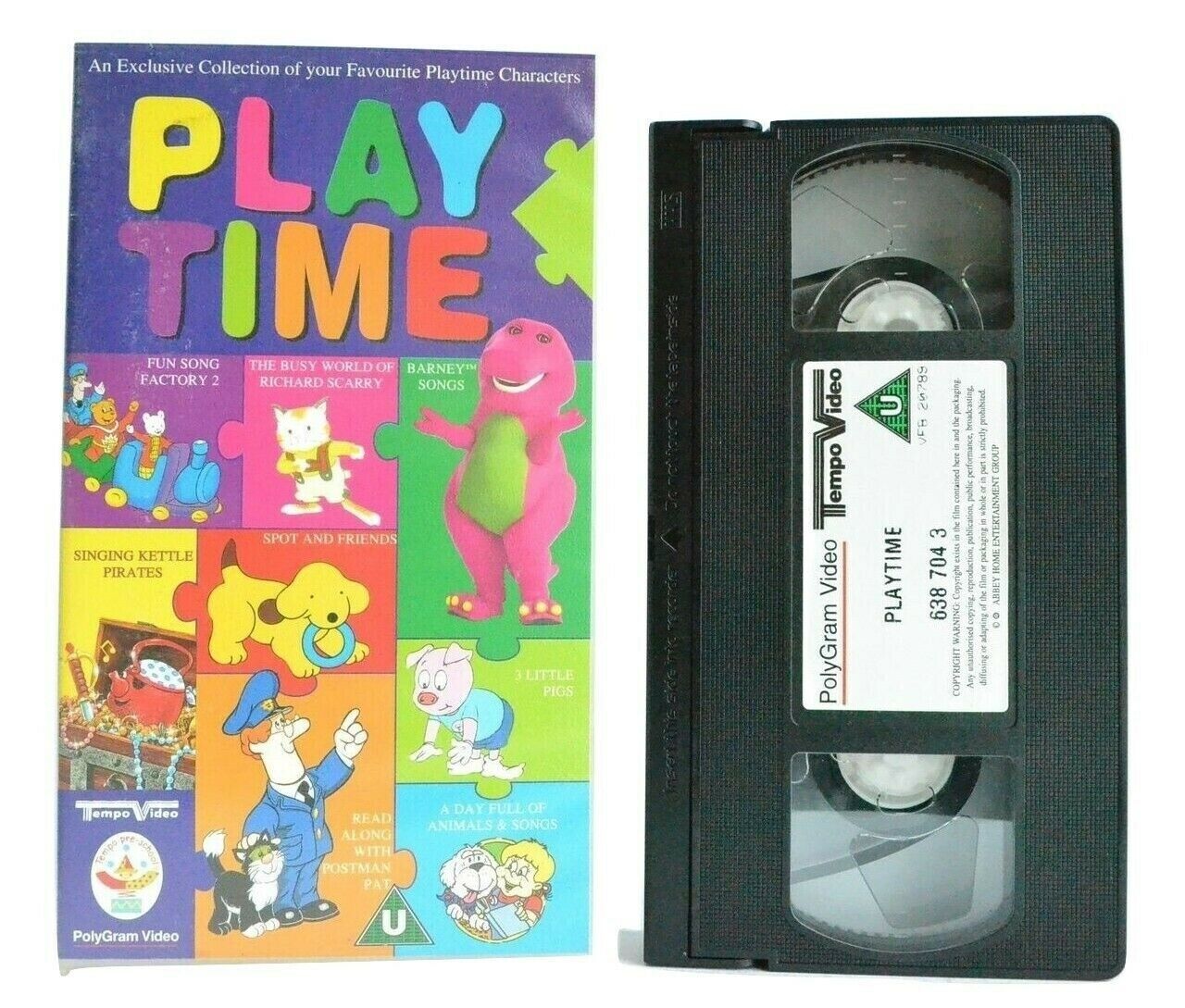 Playtime: Children's Play Time - Barney/Spot/Pat/Singing Kettle - Kids Fav - VHS-