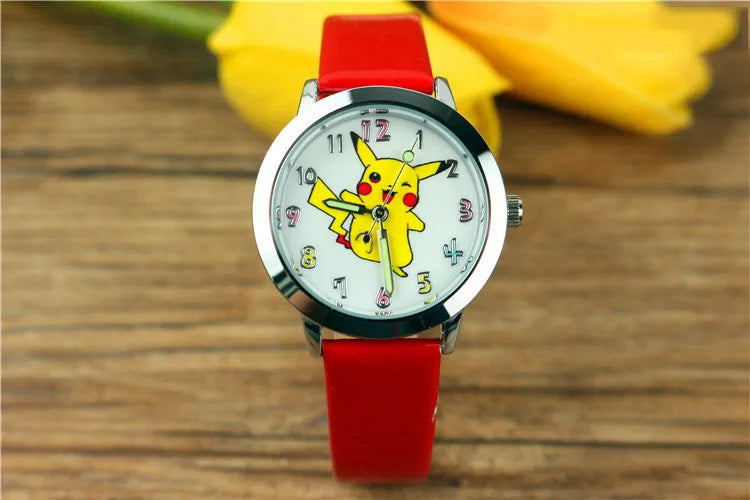 Pokémon Dial Kids Watch - Cute Anime Design - Luminous Quartz Leather Wrist Watch - Perfect Birthday Gift for Kids-13-